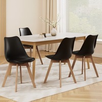 4x Artiss Dining Chairs Leather Black