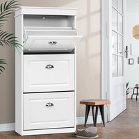 3 Tier Artiss Shoe Cabinet Storage Rack White Sena