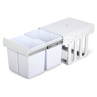 Cefito Pull Out Bin Kitchen Double Basket 2X15L White