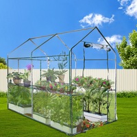 Green Fingers Greenhouse 1.2x1.9x1.9M Walk in Green House Tunnel Clear Garden Shed 4 Shelves