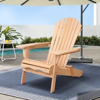 Gardeon Outdoor Sun Lounge Beach Chairs Adirondack Chair Wooden Patio Furniture Netural
