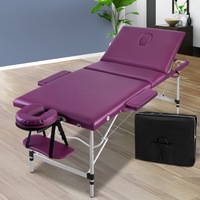 3 Fold Zenses Massage Table Beauty Bed 75cm Portable Violet