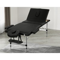 3 Fold Zenses Massage Table Beauty Bed 65cm Portable Black