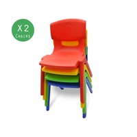 2x New Kids Plastic Chair in Mixed Colours Up to 100KG
