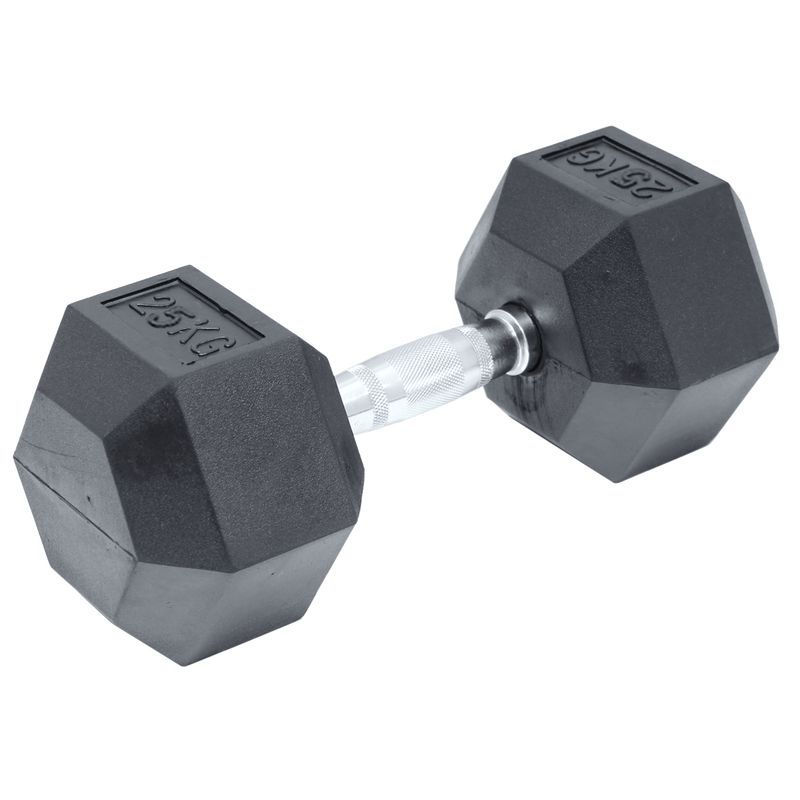 25KG Commercial Rubber Hex Dumbbell Gym Weight Australia