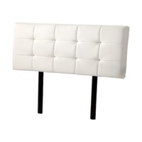 PU Leather Double Bed Deluxe Headboard Bedhead - White