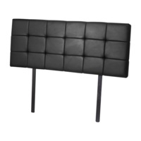 PU Leather Queen Bed Deluxe Headboard Bedhead - Black