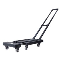 Foldable Hand Flatbed Trolley Cart 6 x 360 Degree Rotating Wheels with Maximum Load 200Kg