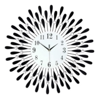 Large Modern 3D Crystal Wall Clock Luxury Art Metal Round Home Decor