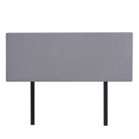 Linen Fabric Double Bed Deluxe Headboard Bedhead - Slate Ash
