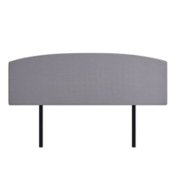 Linen Fabric King Bed Curved Headboard Bedhead - Slate Ash