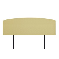 Linen Fabric King Bed Curved Headboard Bedhead - Sulfur Yellow