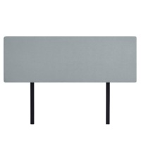 Linen Fabric King Bed Deluxe Headboard Bedhead - Stone Grey