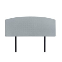 Linen Fabric Queen Bed Curved Headboard Bedhead - Stone Grey