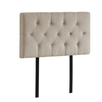 Linen Fabric Single Bed Deluxe Headboard Bedhead - Beige