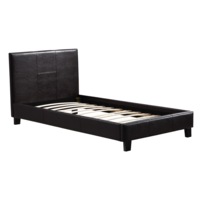 Single PU Leather Bed Frame Brown