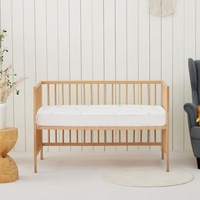 Dreamaker Baby Bamboo Knitted Cot Waterproof Mattress Protector (Standard, Boori)