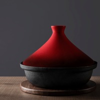 Gourmet Kitchen Cast Iron Tagine - Red - 25Cm