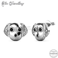 Beagle Earrings (White Gold)