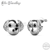 Beagle Earrings (White Gold)