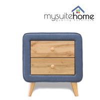Charlie Blue Bedside Table in Fabric