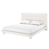 Aina Tufted Boucle Bed Frame - Cream White King