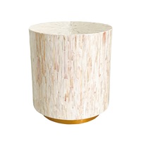 Chris 35cm Mother of Pearl Inlay Side Table - Cream