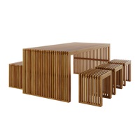 Grenfela 5 Seater Solid Timber Outdoor Dining Set Natural