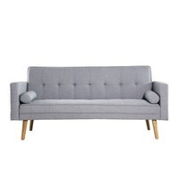 Harlan 3 Seater Scandinavian Style Sofa Bed Light Grey