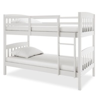 Dante 2-in-1 Solid Pine Timber Bunk Bed White