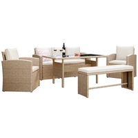 Mapa 7 Seater Wicker Outdoor Sofa Dining Set Natural