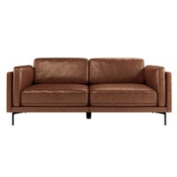 Oslo 3 Seater PU Leather Sofa Brown