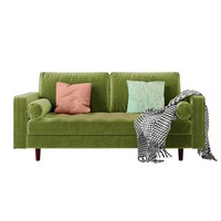 Sollia 3 Seater Velvet Sofa Jade Green