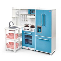 Plum Penne Pantry Wooden Corner Kitchen with Fridge � Berry Blue