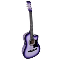 38in Purple Burst Karrera Acoustic Guitar With Pick Guard Steel String Bag