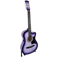38in Purple Burst Karrera Acoustic Guitar With Pick Guard Strings Bag