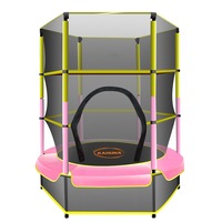 4.5ft Kahuna Trampoline Round Free Safety Net Spring Pad Cover Mat Outdoor - Yellow Pink