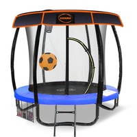 6ft Trampoline Free Safety Net Spring Pad Roof Cover Mat Ladder Basketball Set