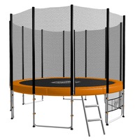 8ft Round Spring Trampoline Free Safety Outer Net pad mat ladder shoe Tidy Orange