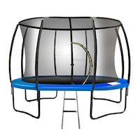 Kahuna 10ft Trampoline Free Ladder Spring Mat Net Safety Pad Cover Round Blue