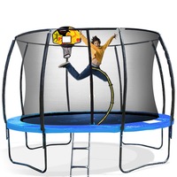 Kahuna 8ft Trampoline Free Safety Net Spring Pad Cover Mat Ladder Basketball Set