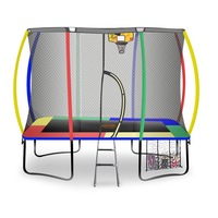 Kahuna Trampoline 6ft x 9ft Rectangular Outdoor Rainbow Basketball Set
