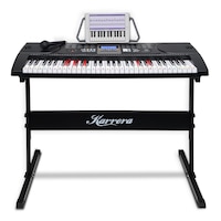 Karrera 61 Keys Electronic LED Keyboard Piano with Stand - Black