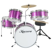 Karrera Childrens 4 Piece Drum Kit Set - Purple
