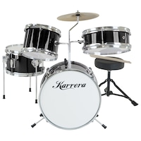 Karrera Childrens 4 Piece Drum Kit Set - Black