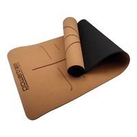 Powertrain Cork Yoga Mat with Carry Straps Home Gym Pilate Body Line