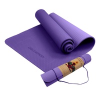 Powertrain TPE Yoga Exercise Mat Home Gym Pilates Floor Fitness 6mm Thick - Lilac