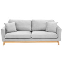 Sarantino 3 Seater Faux Velvet Sofa Bed Couch Furniture Light Grey