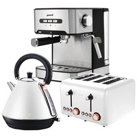 Pronti Toaster Kettle & Coffee Machine Breakfast Set - White