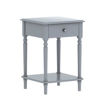 Sarantino Esther Bedside Table with Drawer in Grey